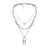 Vintage Metal Gold/Silver Multi-layer Lock Love Necklace for Women