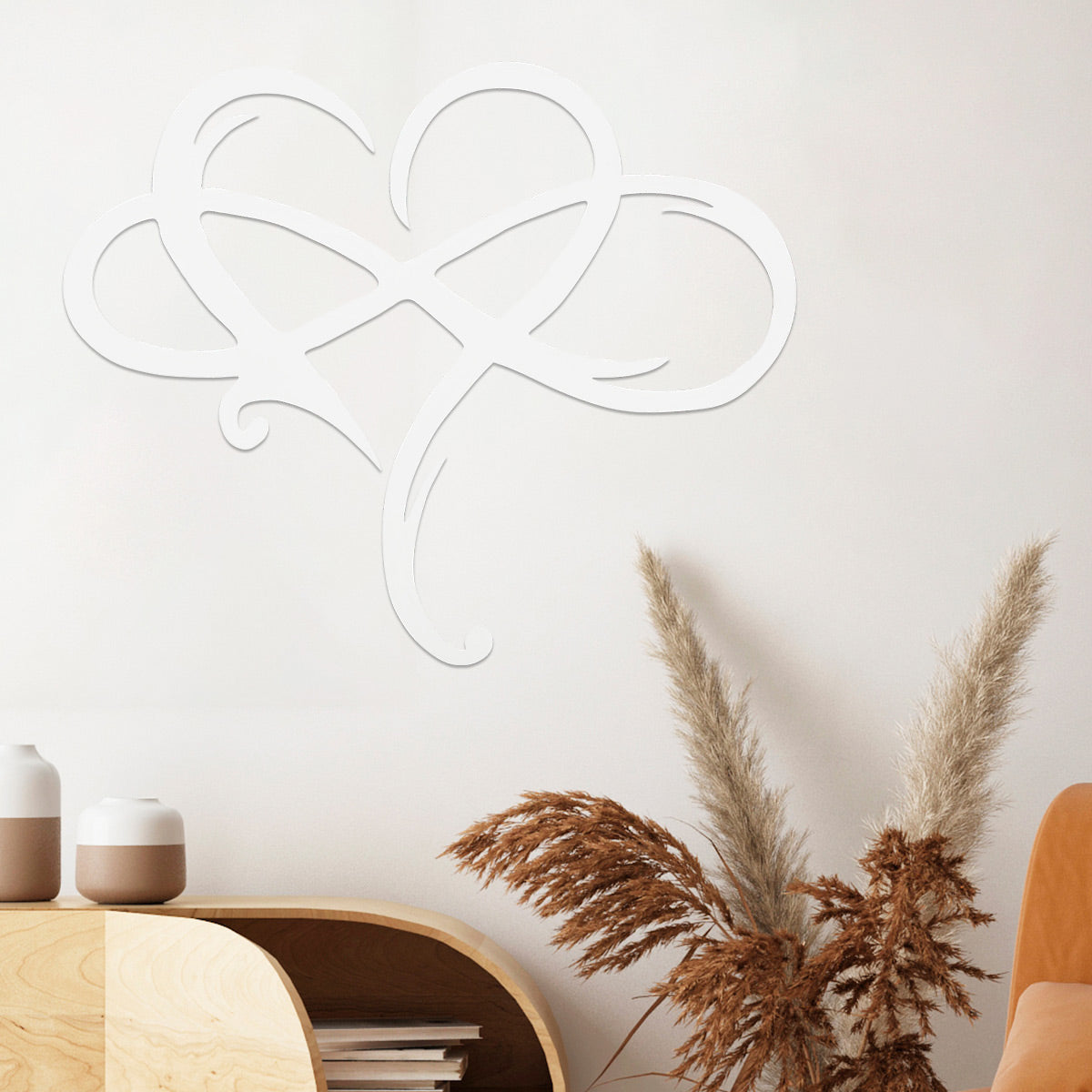 Metal Infinity Heart Hang Art Sculpture for Home Decoration