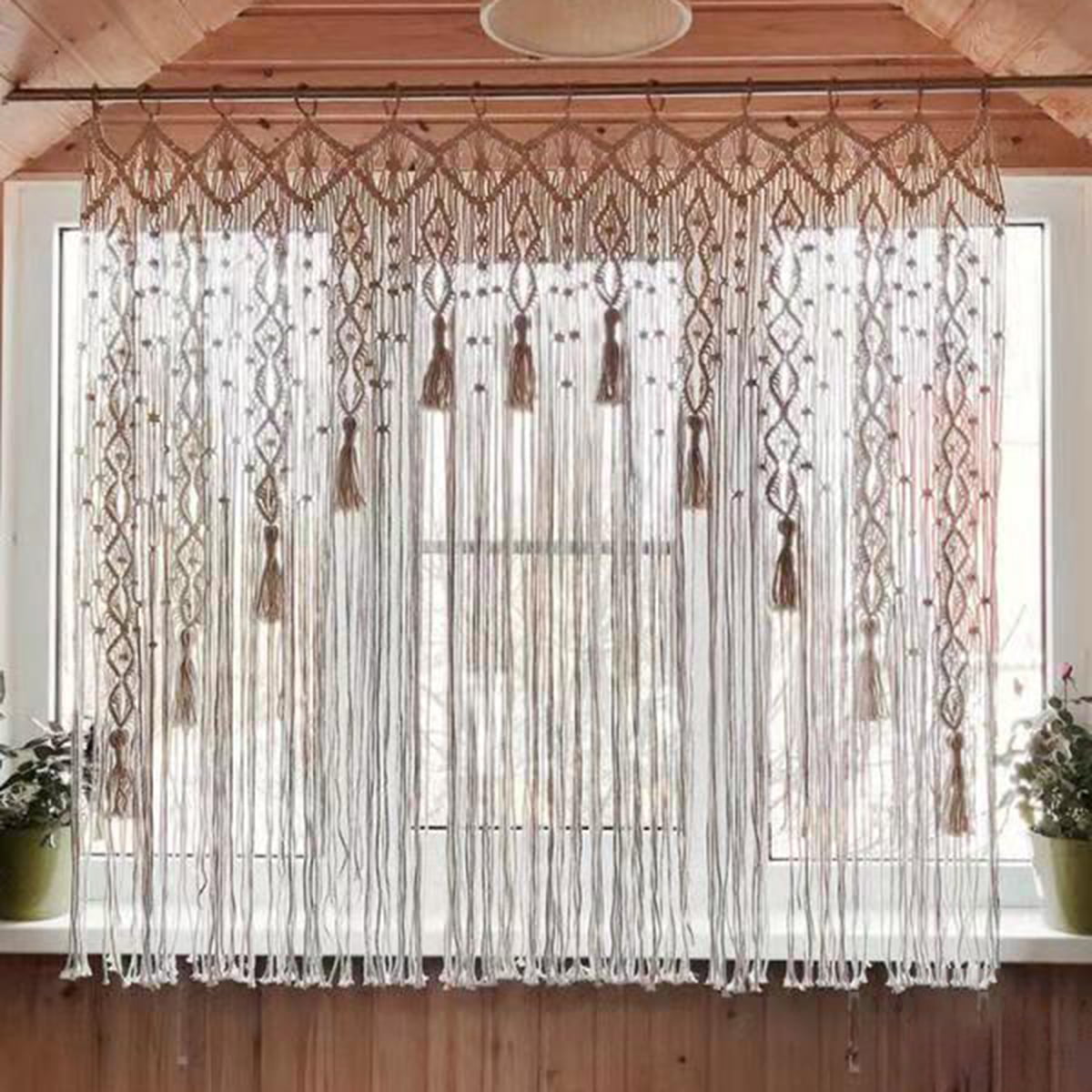 33.5"x78.7"Bohemian Macrame Curtain