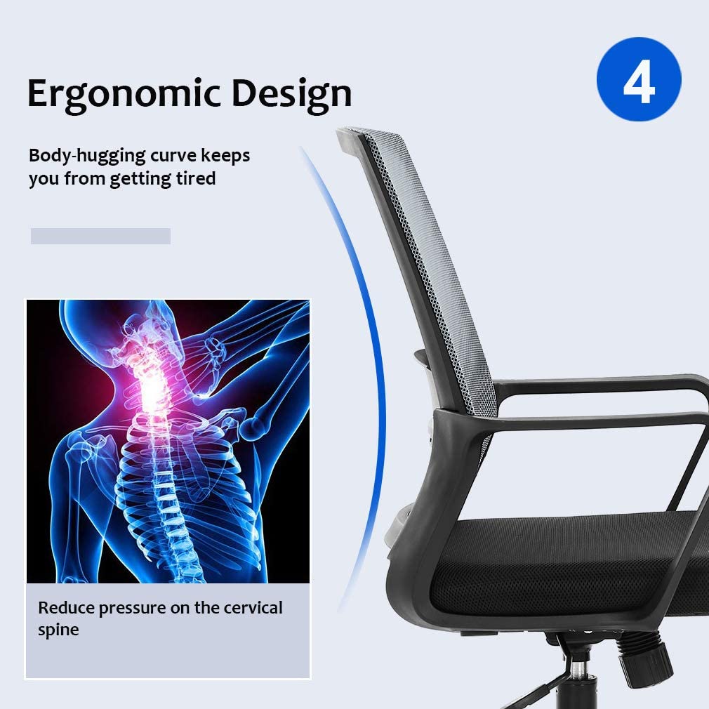 Executive Chair w/ Lumbar Support & Swivel, 250 lb. Capacity