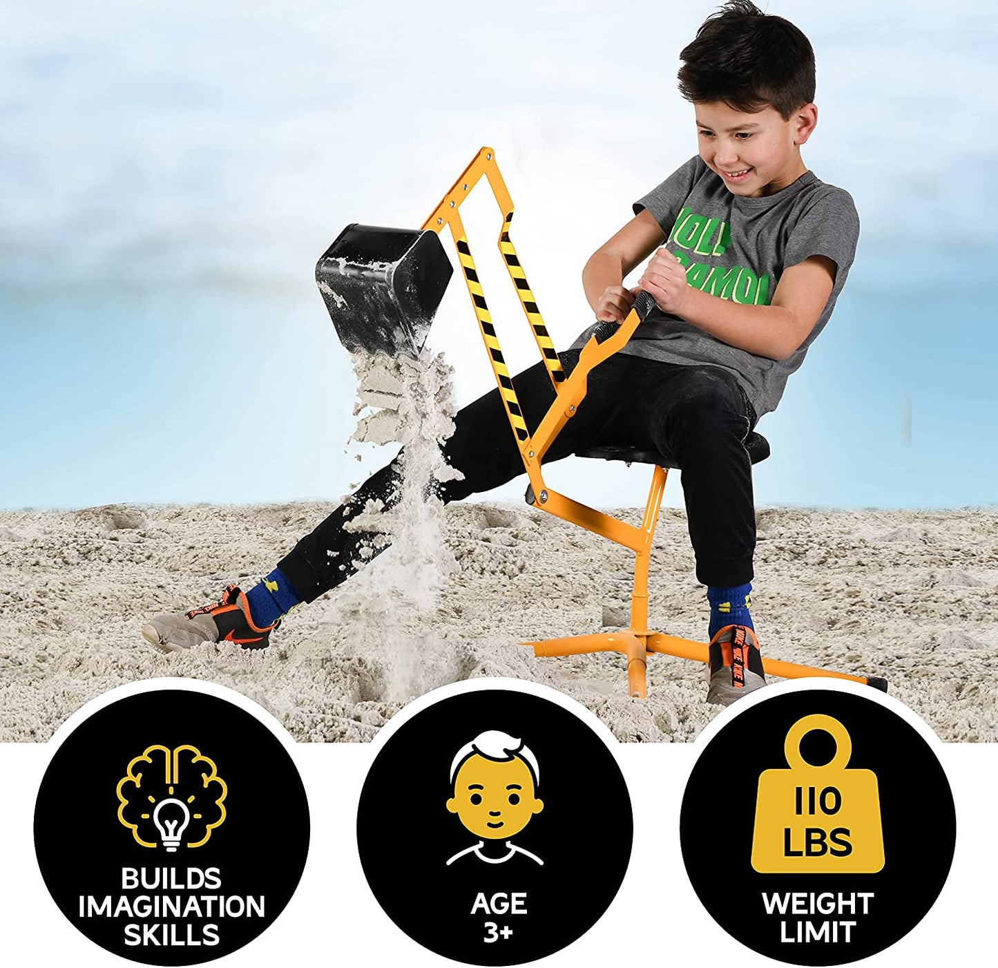 Sand Digger Kids Excavator Construction Ride on Toy