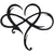 Metal Infinity Heart Hang Art Sculpture for Home Decoration