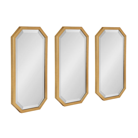 Gold Octagon Wall Mirror Set, Set Of 3