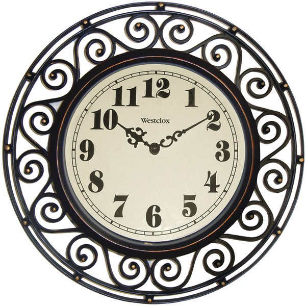 Wrought Iron Style 12" Round Wall Clock