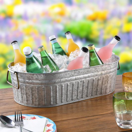 Galvanized Oval Tub, 20.27IN