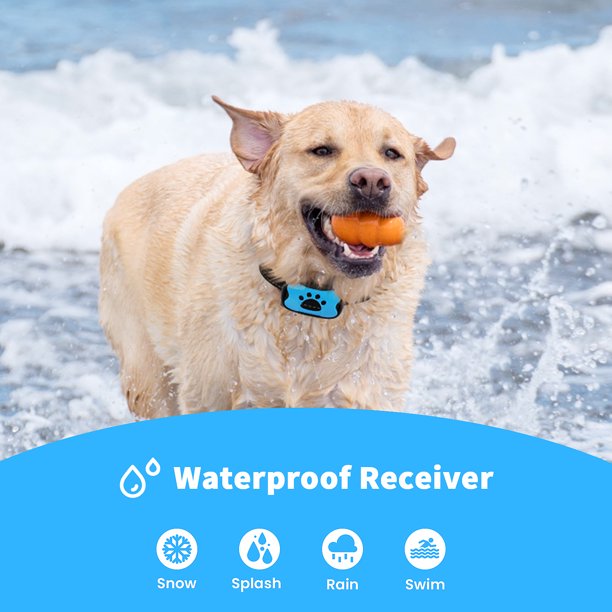 Dog Bark Collar Humane, Rechargeable Anti Barking Collar w/ 7 Adjustable Levels for Small Medium Large Dogs, Waterproof (Blue)