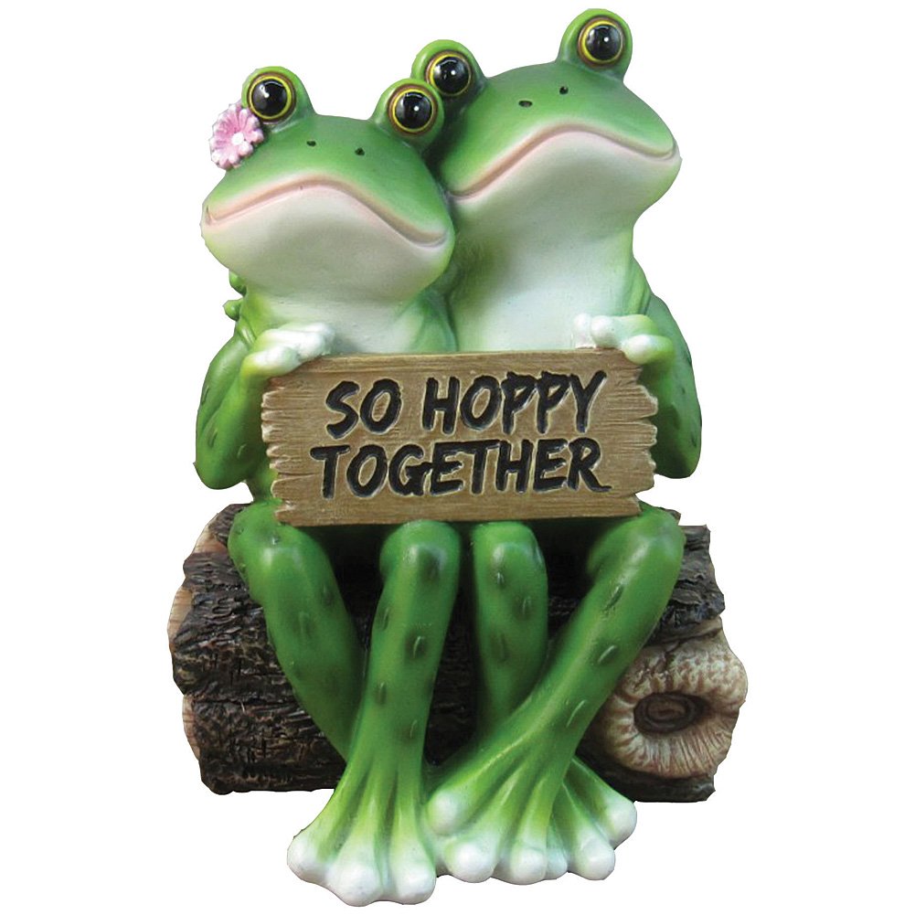 Happy Frog Couple "So Hoppy Together" Fun Decor Figurine Home Decor