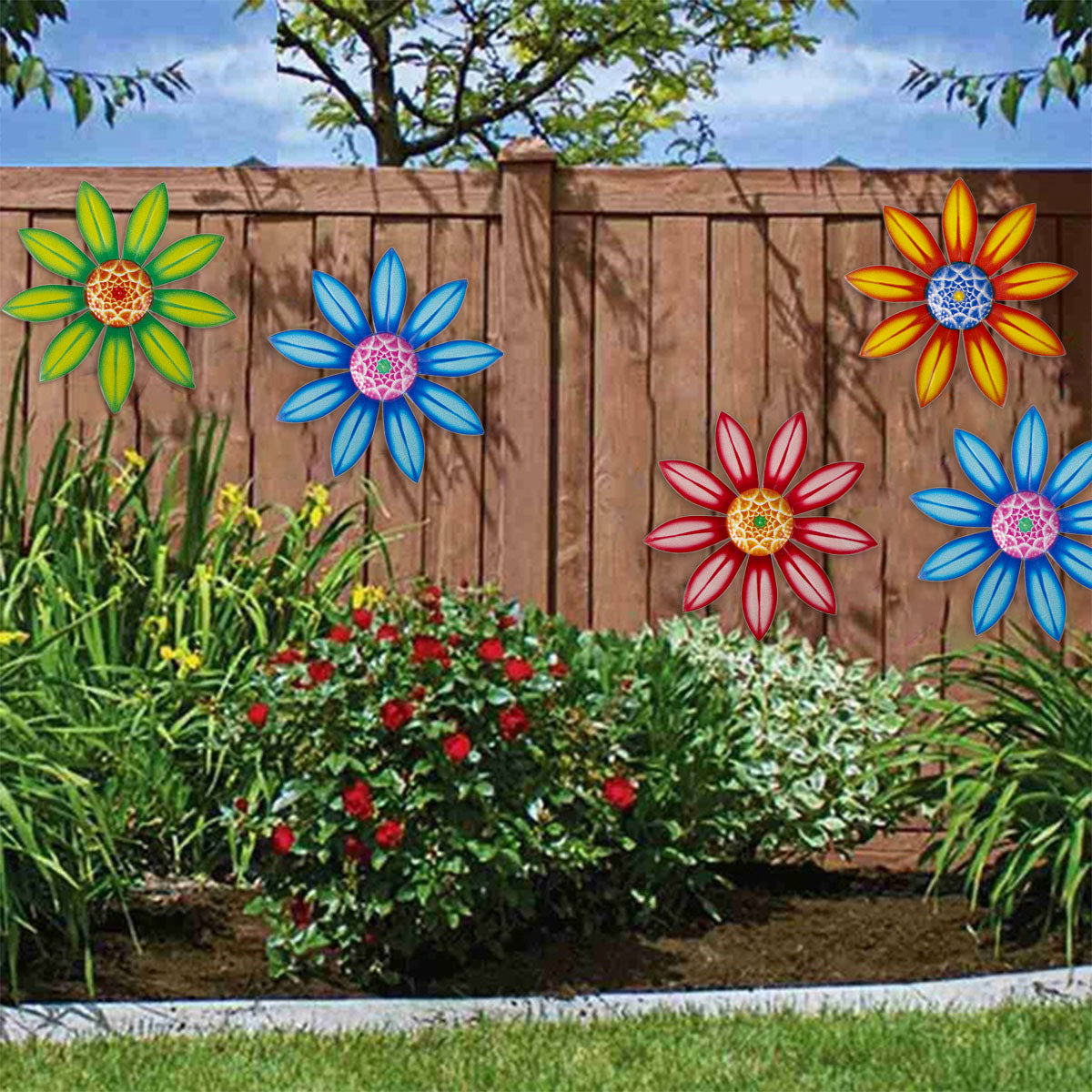 4pcs Metal Flower Wall Decoration