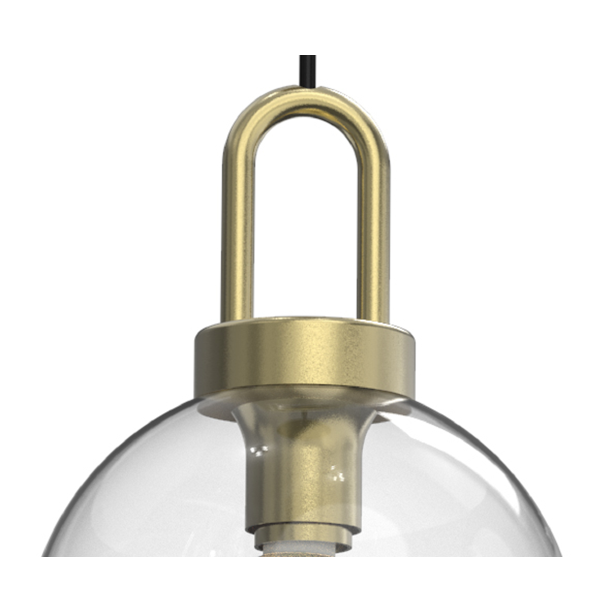 Gold Globe Pendant LED 4.5W(40 Wstts Equivalent) Light Bulb Type Burnished Brass Finish