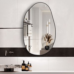 Irregular Wall Mirror, Asymmetrical Large Vanity Mirror for Wall Bathroom 33.5×20.5 inches