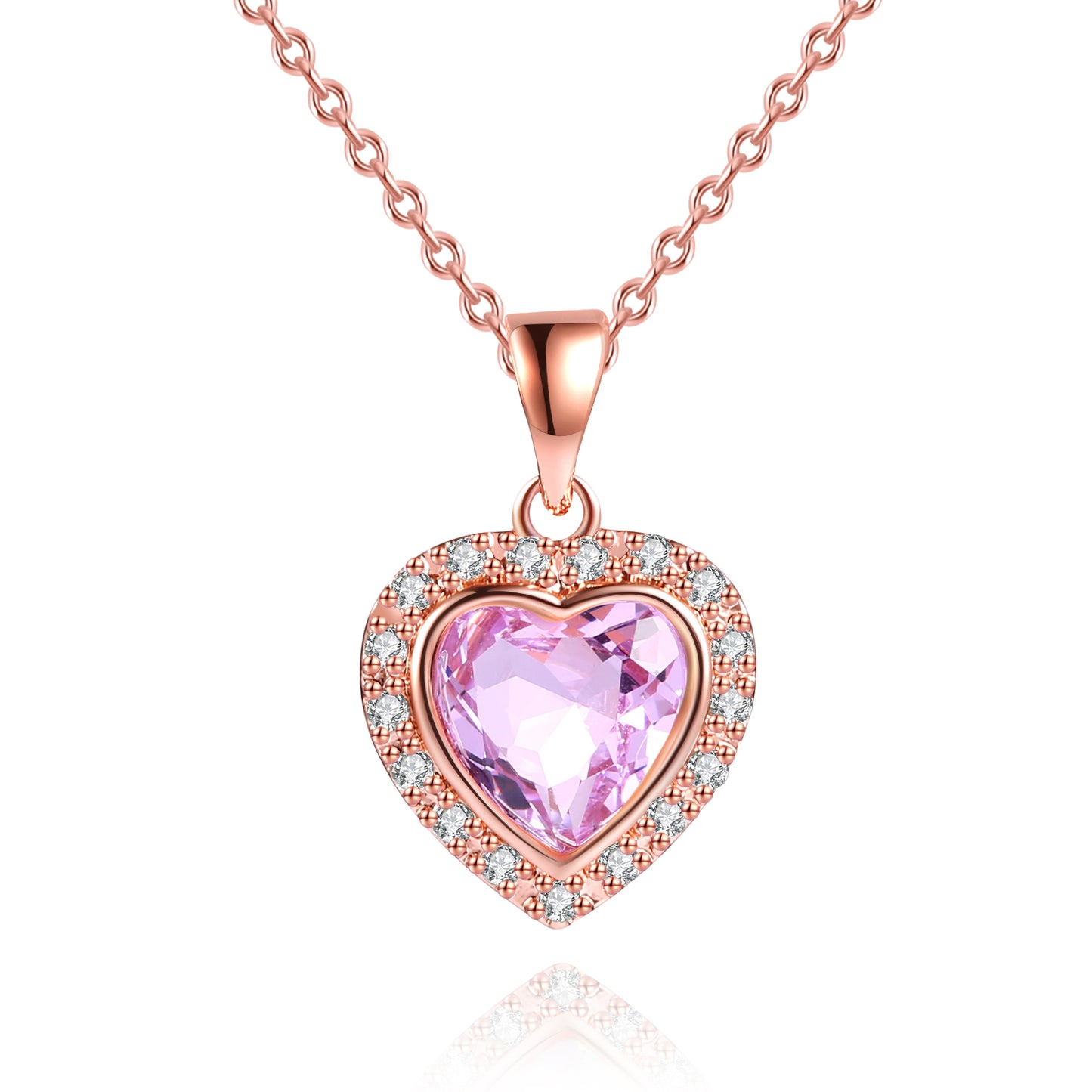 Heart Necklace for Women in 18k Rose Gold Overlay