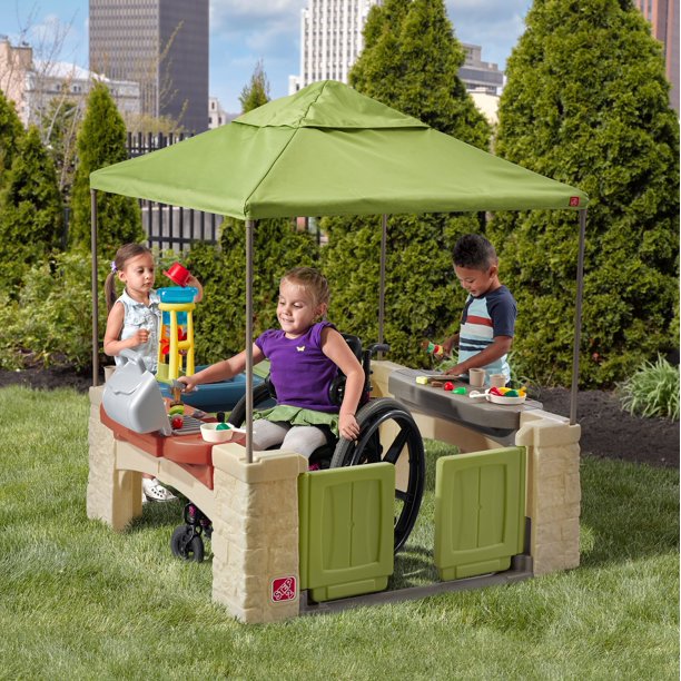 Step2 All-Around Playtime Patio with Canopy with 16 Play Accessories