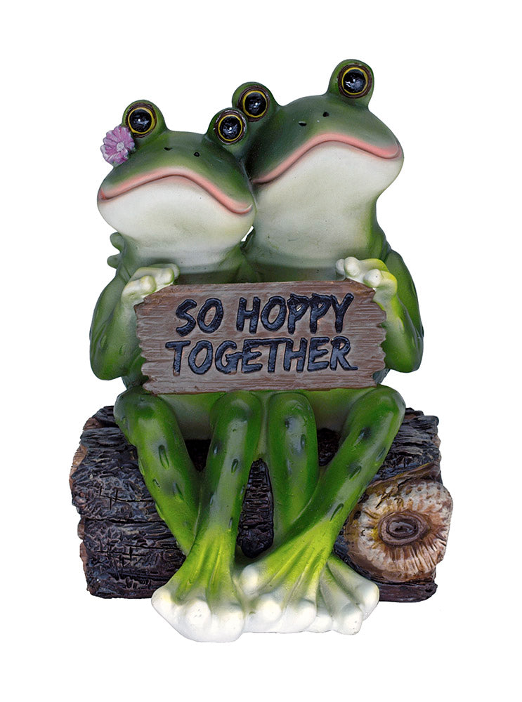 Happy Frog Couple "So Hoppy Together" Fun Decor Figurine Home Decor