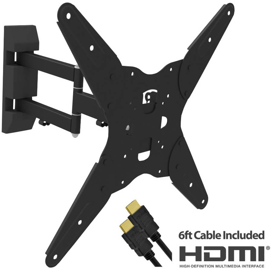 Tilt/Swivel, Universal Wall Mount for 17"- 55" TVs w/ 6-Foot HDMI Cable