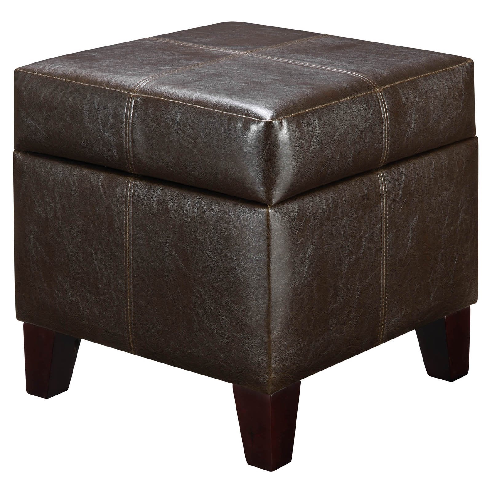 Small Square Storage Ottoman, Espresso