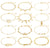 12Pcs Gold Anklets for Women