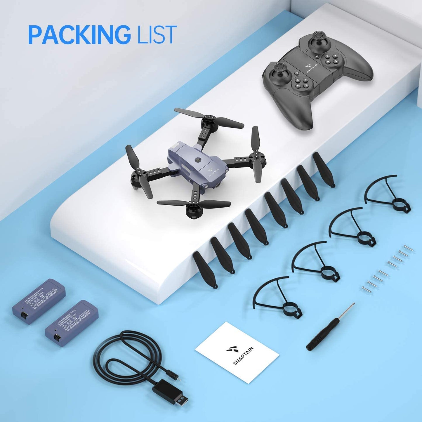 A10 Mini Foldable Drone w/ 1080P HD Camera FPV WiFi RC Quadcopter,Blue