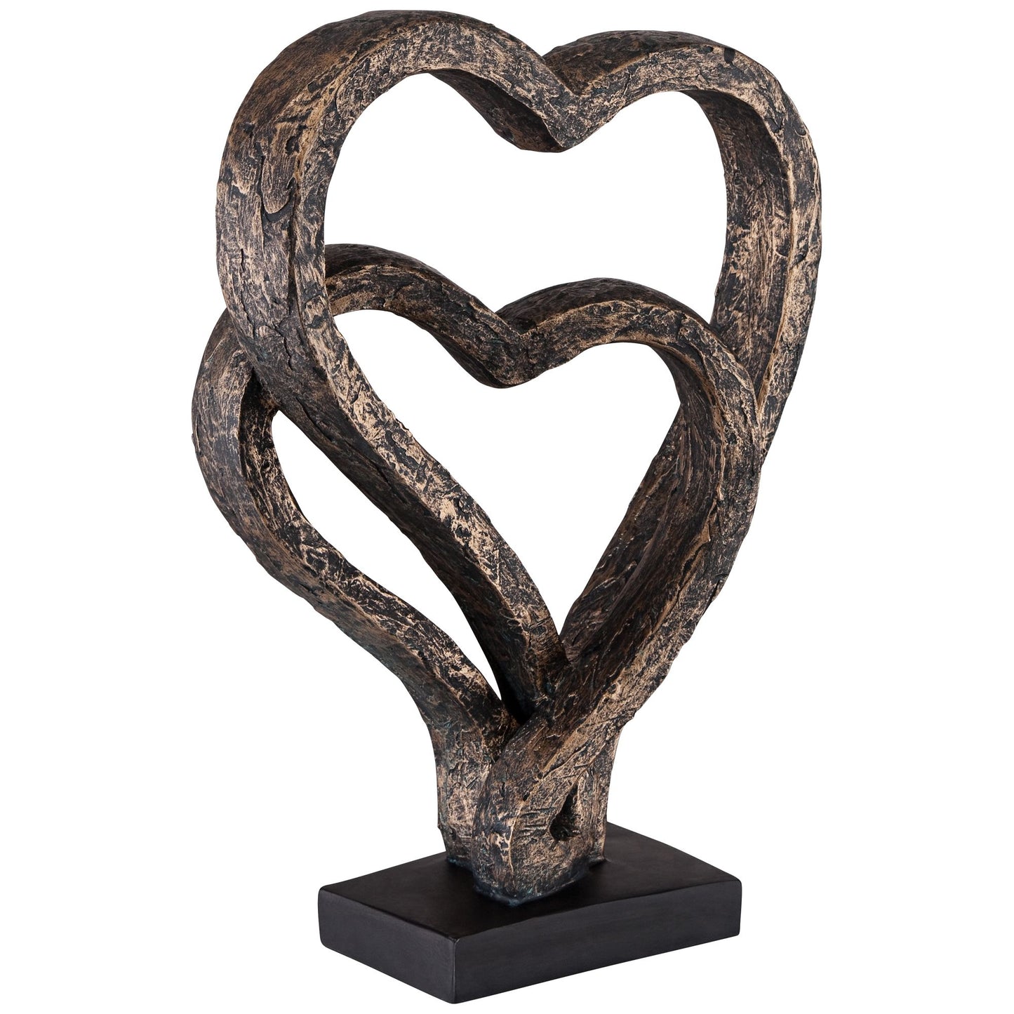 Interlocking Hearts 11 3/4" High Bronze Finish Sculpture