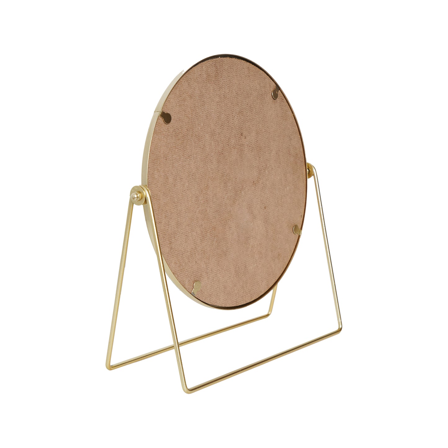Gold Round Swivel Metal Vanity Mirror - 10" x 12"