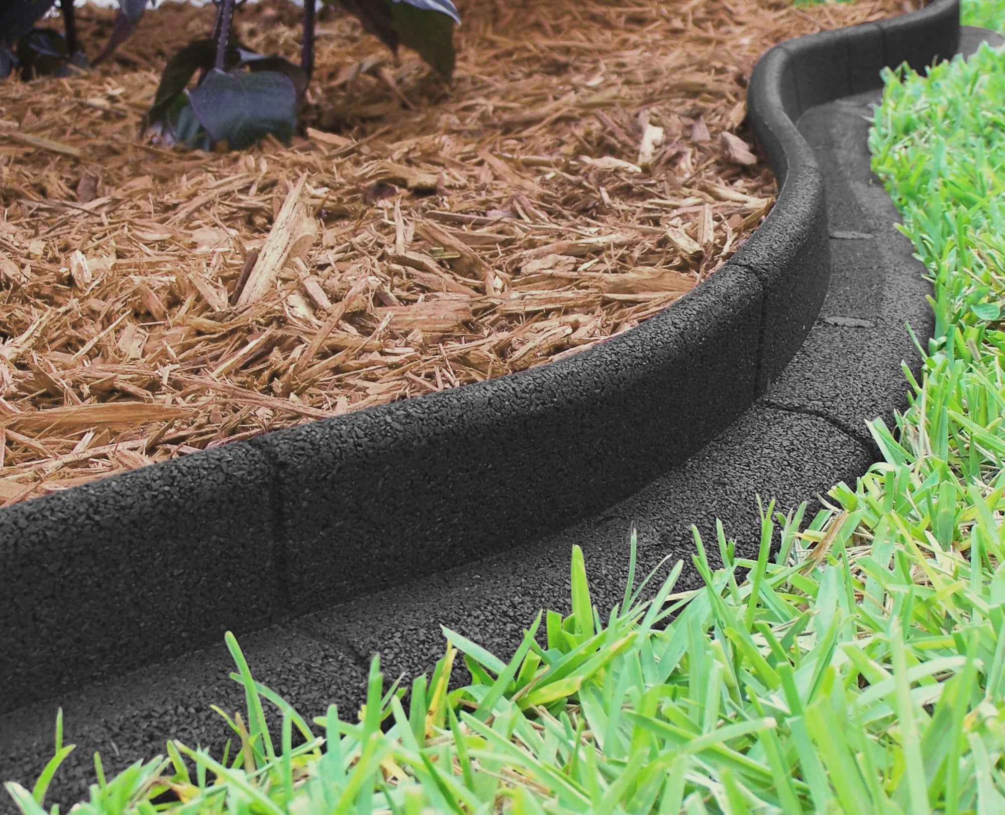 3" x 48" Black Rubber No Dig Landscape Garden Border Edging (Pack 6)