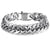 15mm Wide 10 inch Curb Cuban Rombo Mens 316L Stainless Steel Chain Bracelet Silver