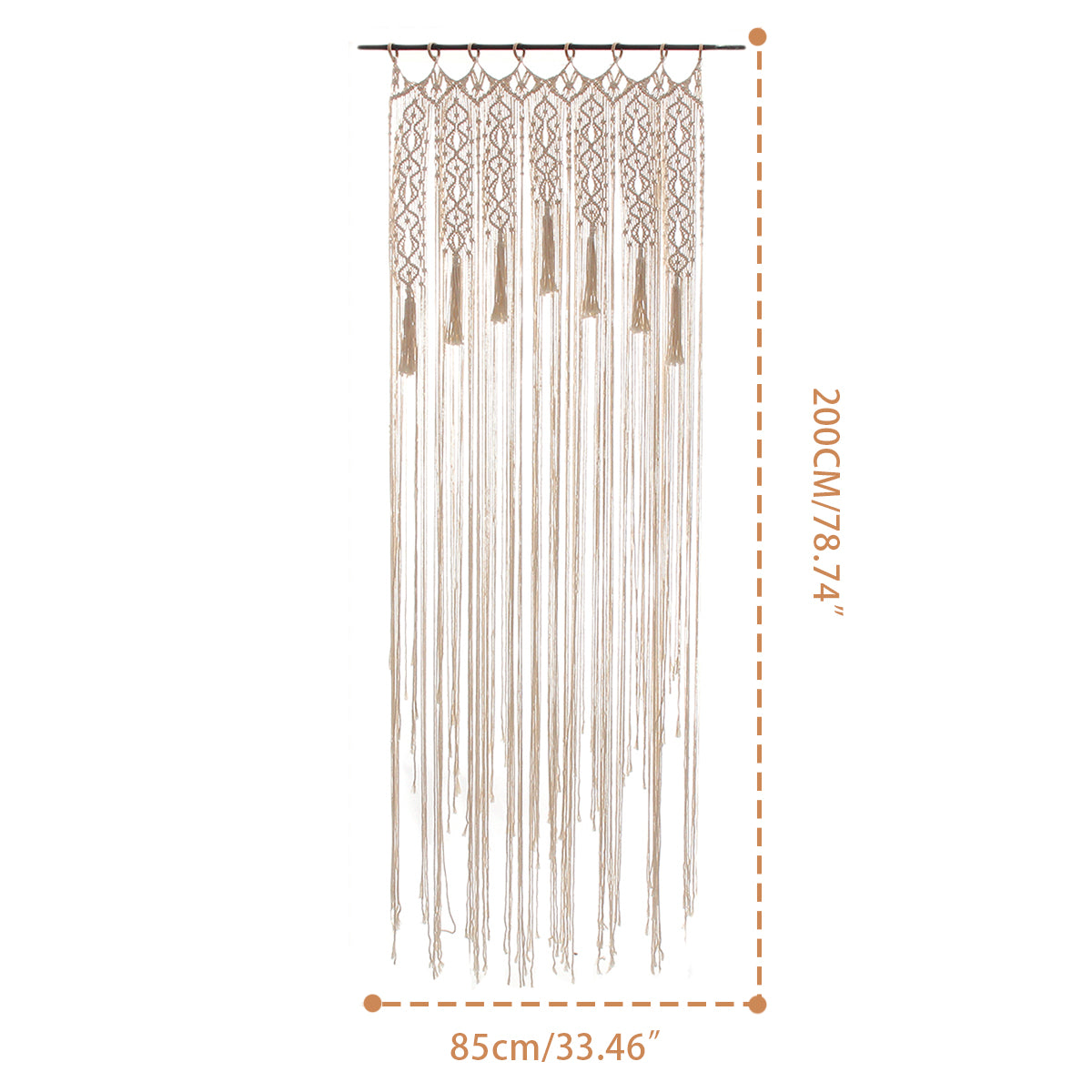 33.5"x78.7"Bohemian Macrame Curtain