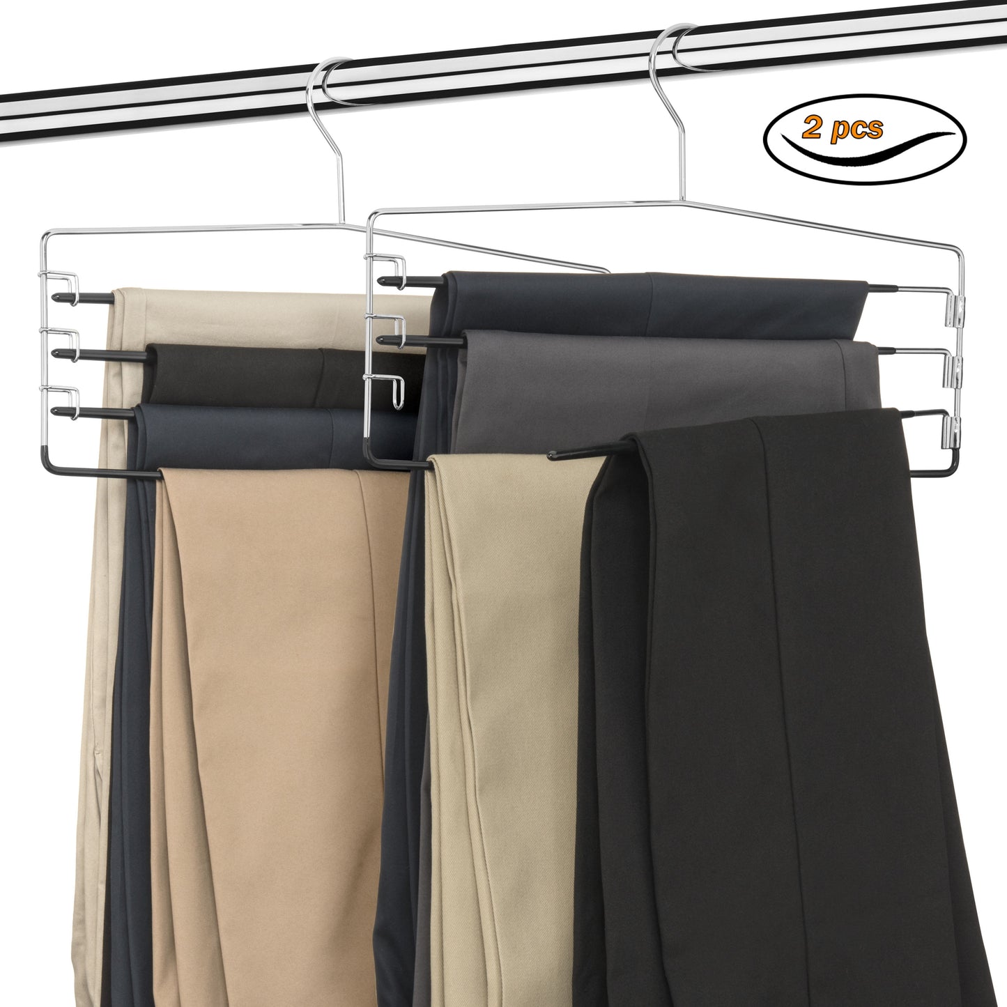 4-Tier Non Slip Metal Clothes Hanger, 2 Pack