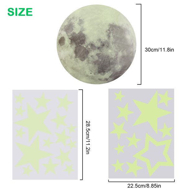 435pcs Glow in the Dark Stars Wall Stickers for Ceiling, Waterproof Non-Toxic for Wall Hanging Decoration