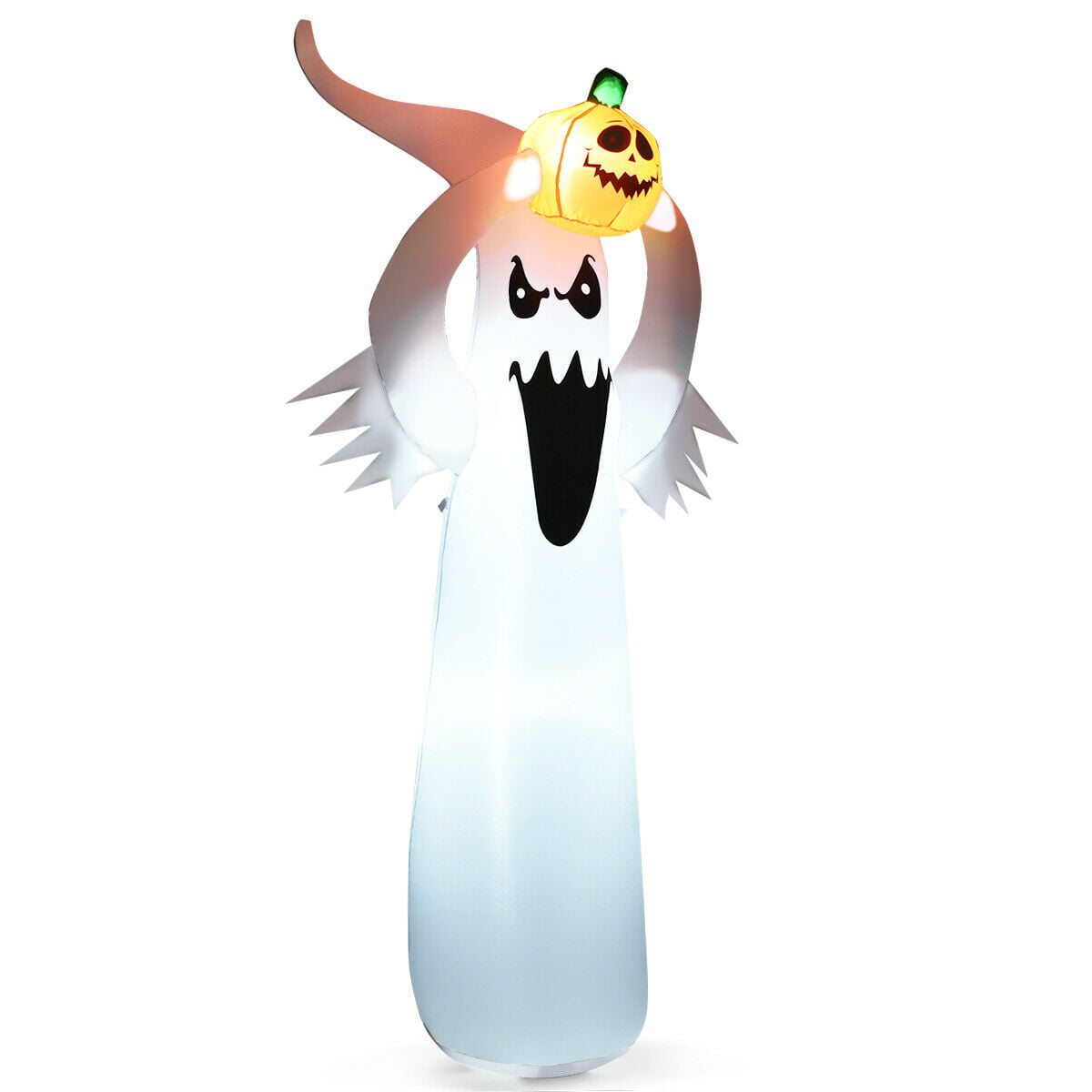 6' Inflatable LED Ghost w/ Pumpkin for Halloween Decoration