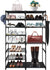 Large Metal Shoe Rack, 50-55 Pairs w/ Hooks-Black