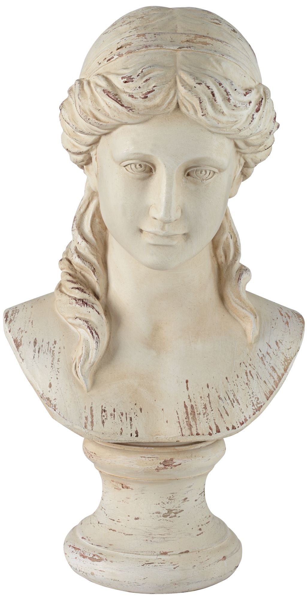 Classic Greek 17 1/2" High Antique White Bust Sculpture