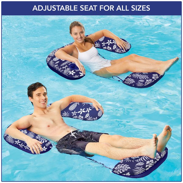 3-in-1 Unisex Adult Pool Float w/ Arm Rests & Leg Bolsters