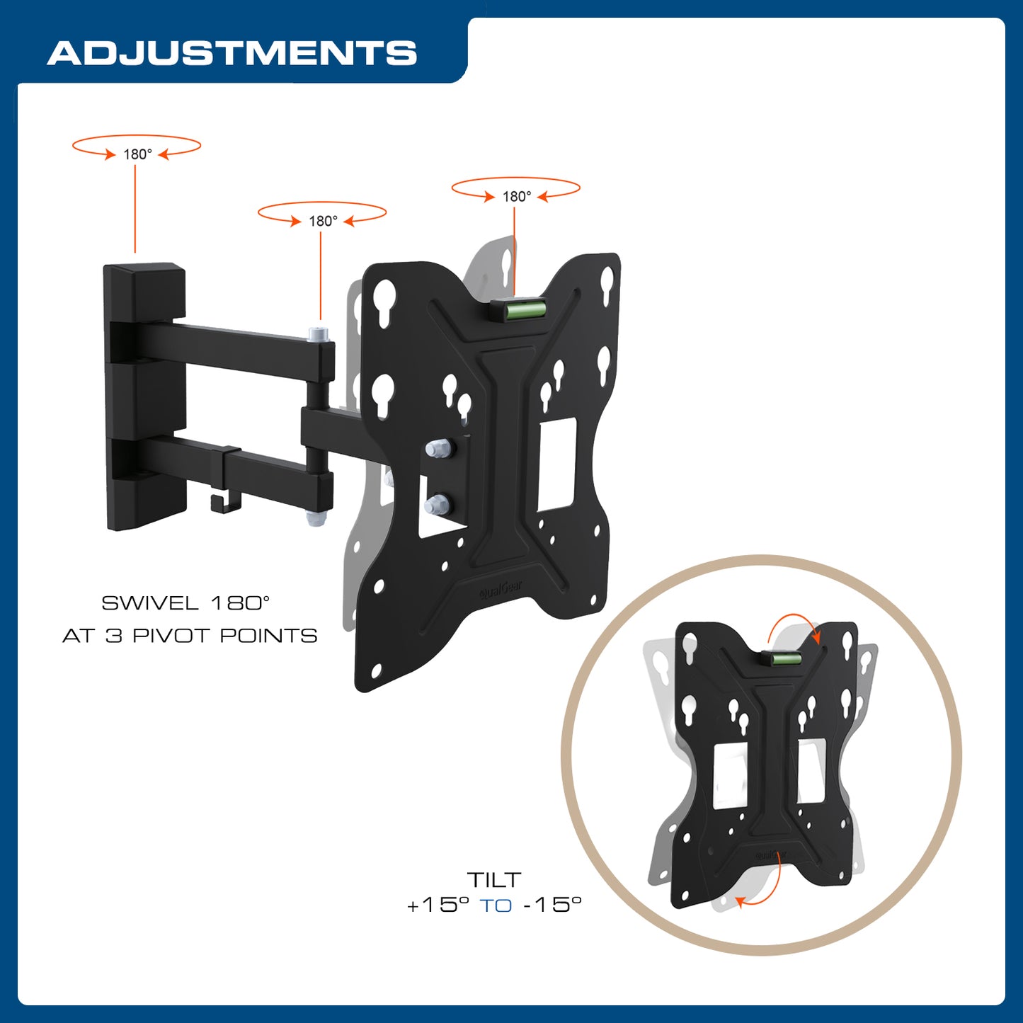 23-Inch to 42-Inch Universal Low Profile Tilting Wall Mount LED TVs, Black