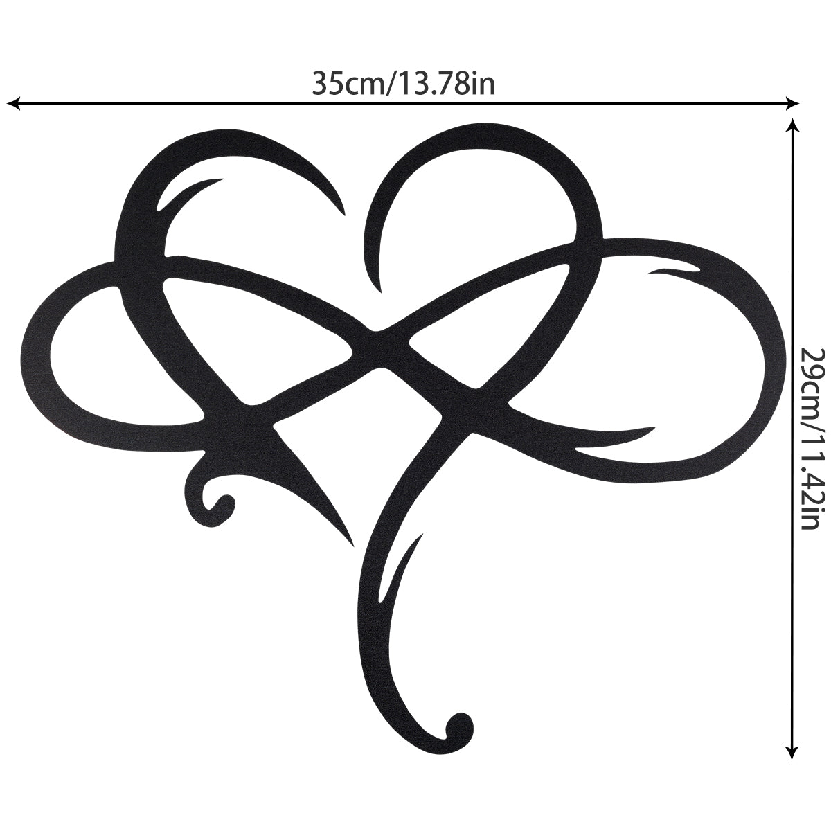 Metal Infinity Heart Hang Art Sculpture for Home Decoration