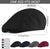 4 Piece Newsboy Men's Hat: Dark Grey-Navy Blue, Black, Wine