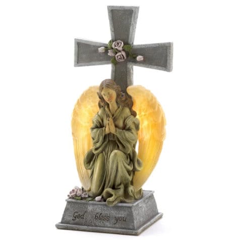 Angel Figurines Blessed Cross; Spiritual Religious Gift Decorations in 4 Designs