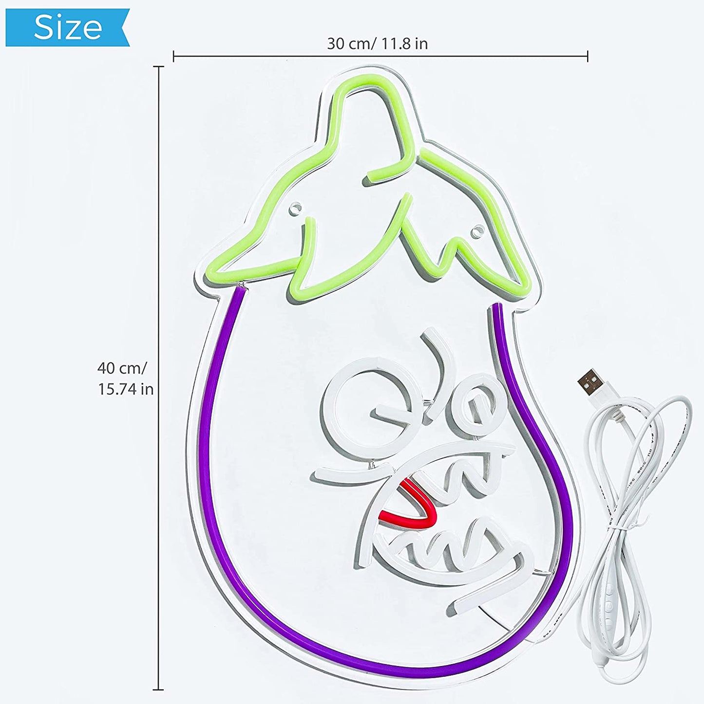 Bad Eggplant Neon Sign Wall Decoration