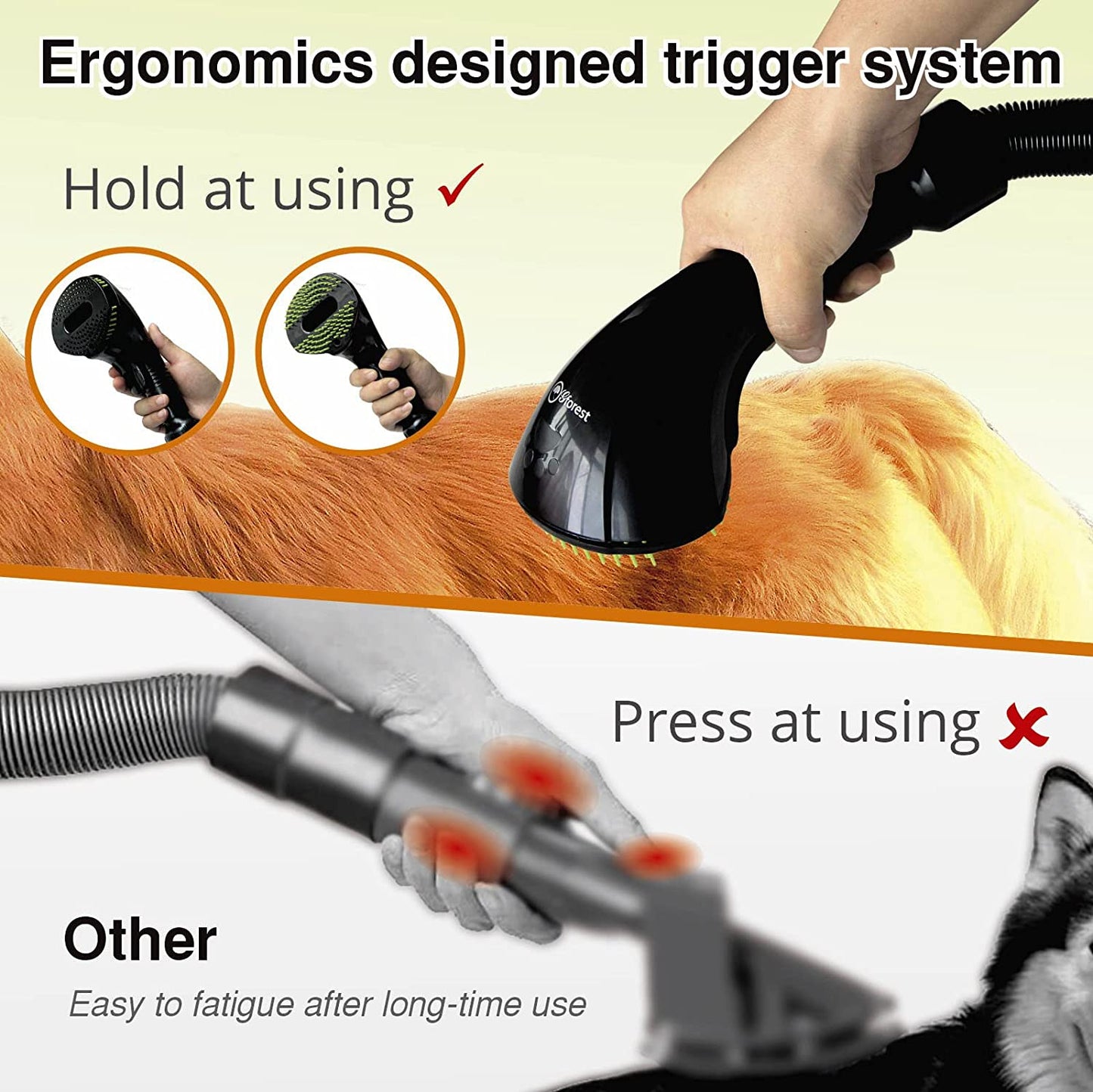 Pet Vacuum Grooming Brush Hair Shedding Deshedding Attachment Tool-Black