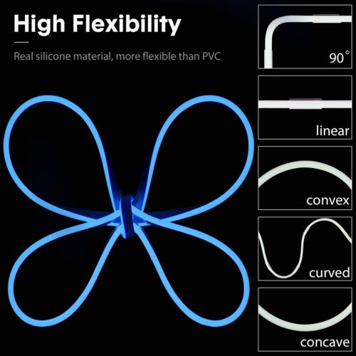 12V Flexible LED Strip Waterproof Sign Neon Lights Silicone Tube 1M 2M 3M 5M USA