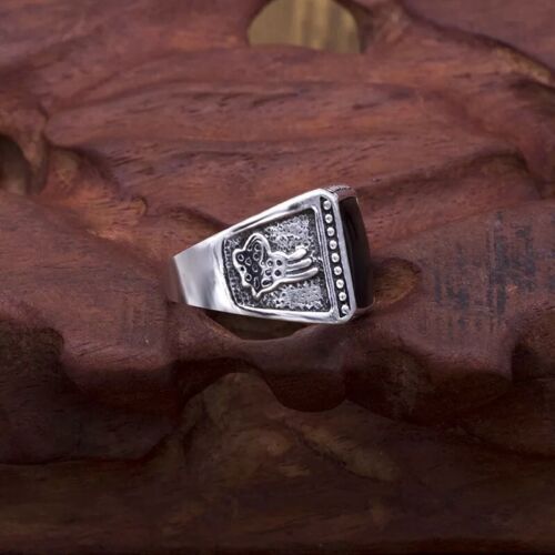 Black Square Oil Drip Charm Ring Unisex Alloy Jewelry Fashion Rings