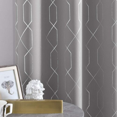 2 Panels 100% Blackout Crystal Foil Thermal Insulated Curtains Window Curtains