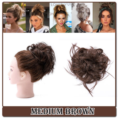Natural Curly Messy Bun Hair Piece Scrunchie Updo Real as human Hair Extensions