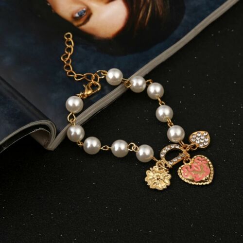 Fashion Style Jewelry Bohenmian Heart Bracelet Floral Imitation Pearl Women