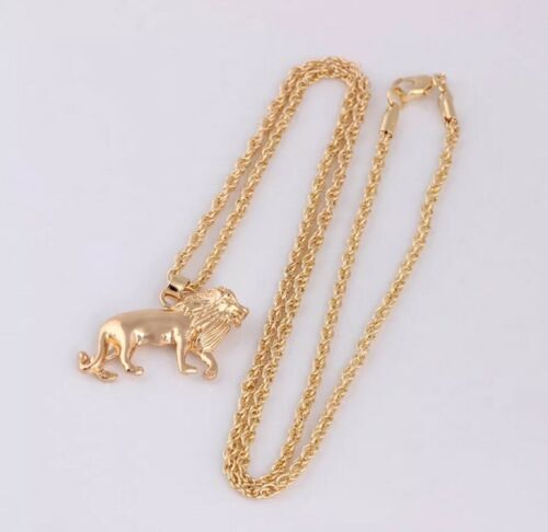 Fashion Jewelry Golden Lion Pendant Necklace Rope Chain