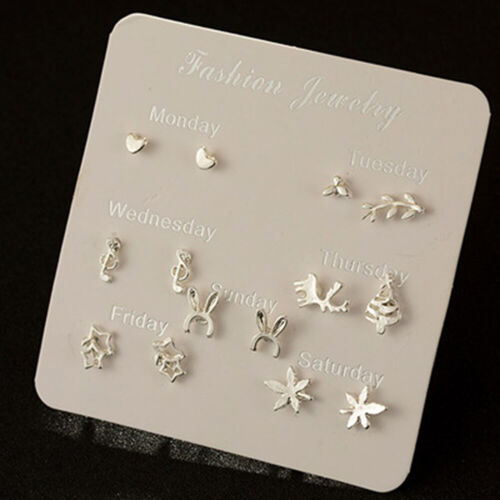 6~7 Pairs/Set Korean Style Week Earrings Set