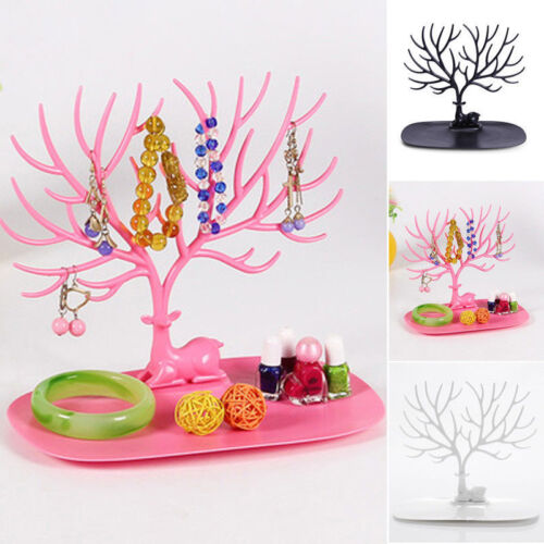 Jewelry Deer Tree Stand Display Organizer Necklace Ring Earring Holder Rack