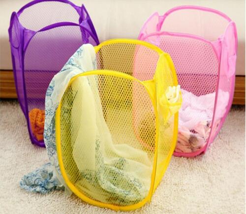 3 Pack Pop Up Folable Laundry Basket Mesh Hamper Washing Clothes Bag Storage Bin