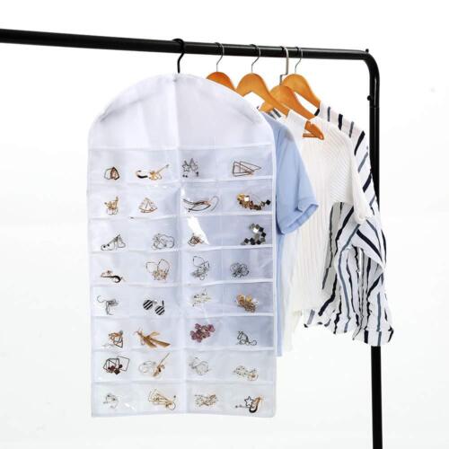 Jewelry Hanging Non-Woven Organizer Holder 32 Pockets 18 Hook & Loops