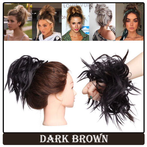 Natural Curly Messy Bun Hair Piece Scrunchie Updo Real as human Hair Extensions