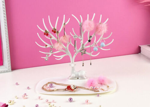 Jewelry Deer Tree Stand Display Organizer Necklace Ring Earring Holder Rack